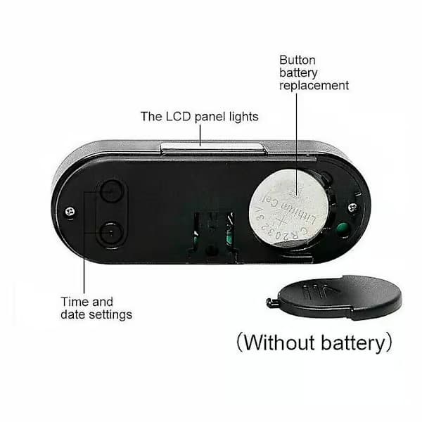 2-i-1 LCD digital elektronisk LED-klocka och termometer för bil