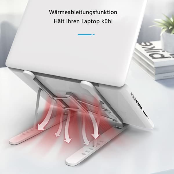 Højkvalitets bærbar computerstander i aluminiumslegering, justerbar bærbar computerstander til 10-15,6\" bærbare computere og tablets, ergonomisk design med skridsikker silikonepude