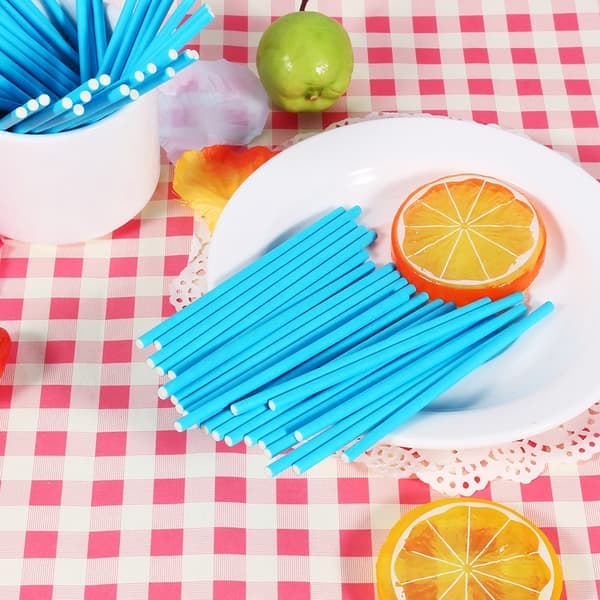 100 stk/sæt farverige klubpinde Cake Pop pinde til slik chokolade 10 cm blå