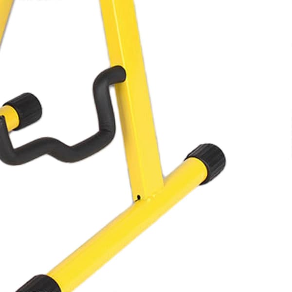 Gitarrställ Fällbart A-ram Golv Universellt Metall för Akustiska Klassiska Elektriska Basgitarrer Banjo Ukulele Bärbart Yellow 30x25x37cm