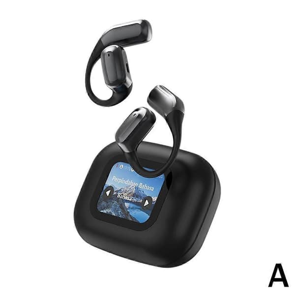Trådløst Bluetooth-headset Støjreducerende LED-farveskærm Touch Earrings