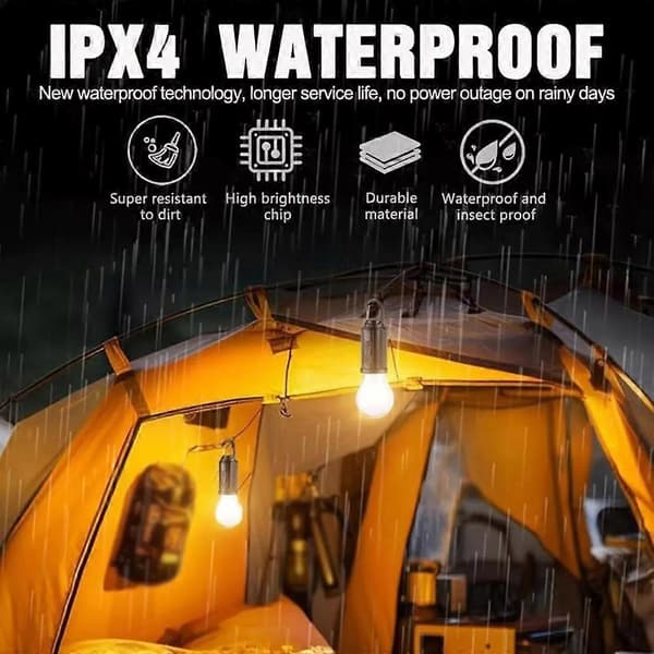 Solarteltlys USB Genopladelig LED Campinglanterne Udendørs B