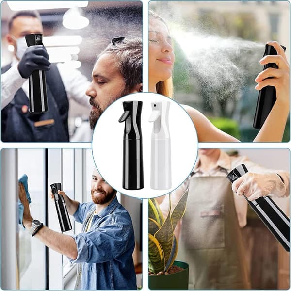 2 st Tomma Plastsprayflaskor för Hårvatten 300ml Kontinuerlig Vattendimma Tom Sprayflaska, Multifunktionell Fin Vattendimsprayflaska