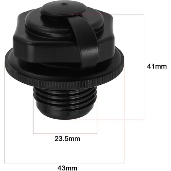 Erstatningsventilhette for oppblåsbart badekar, 23,5 mm diameter, kompatibel med Bestway Lay-Z-Spa, del F4C009B, svart plast