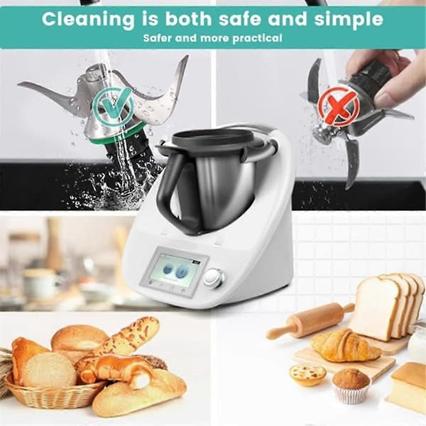 Udskiftningsblenderblad til TM5 TM6 Foodprocessor Tilbehør Dejkniv i rustfrit stål