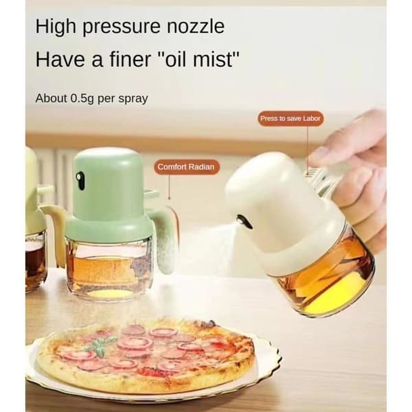 180 ml oliiviöljysuihkepullo - Lasinen suihkepullo - BBQ-mauste - Tiivis - Helppo puhdistaa - Musta