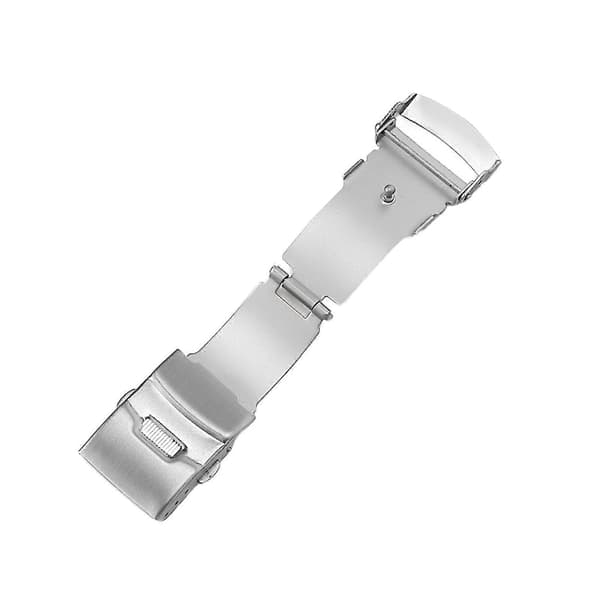 Urspænde Universal Dobbelt Tryk Rustfrit Stål Ur Sikkerhedsfoldespænde Til Urmager Silver 22 mm