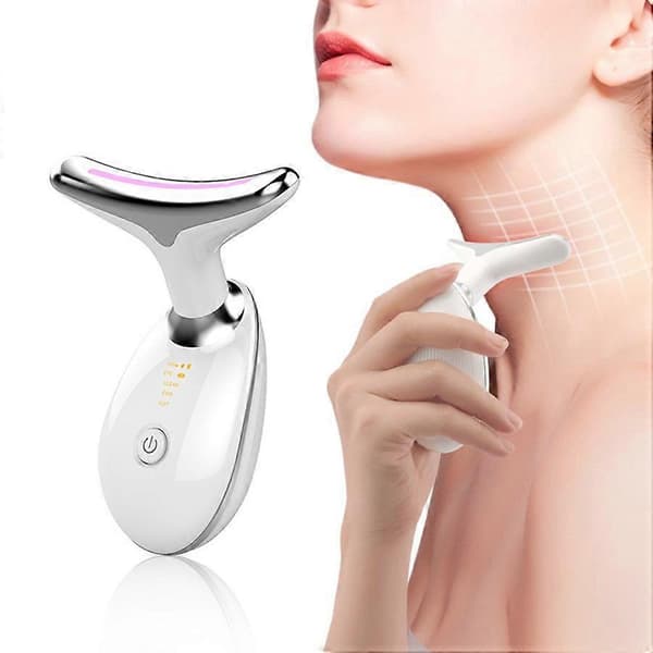 Skønhed Mikrostrøm Ansigtsapparat, Multifunktionel Ansigtspleje Massager White