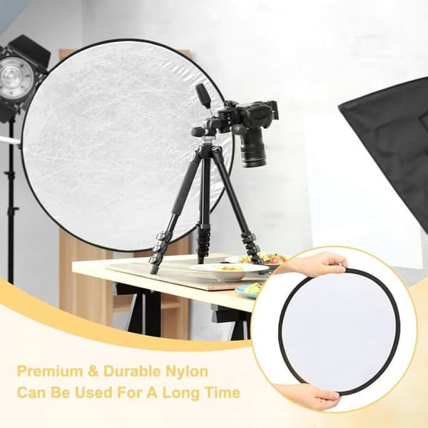 30 cm fotoreflektor - 1 stycke - Nylon - 2 i 1 silvervit - Utomhusstudio