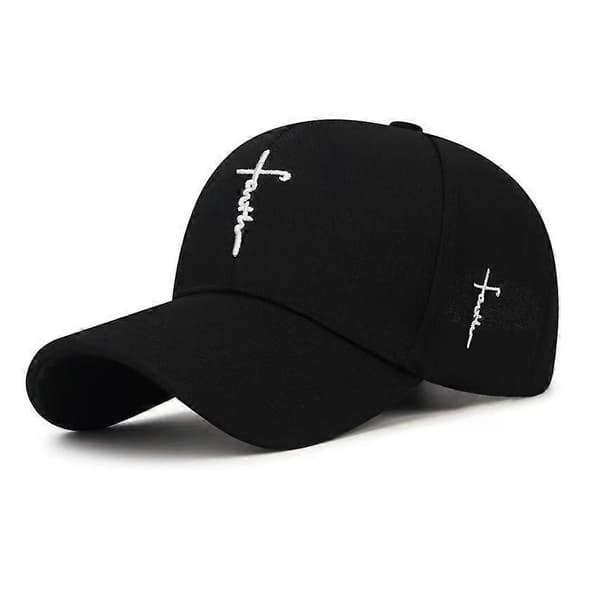 Justerbar brodert baseballcaps for menn og kvinner Black A