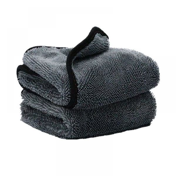 Sett med 2 absorberende mikrofiber bilkluter, 60 x 40 cm, grå