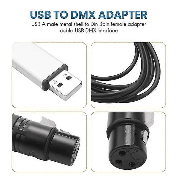 DMX512 USB DMX interfaceadapter LED scenelyscontroller, USB til DMX interfaceadapter, DMX c