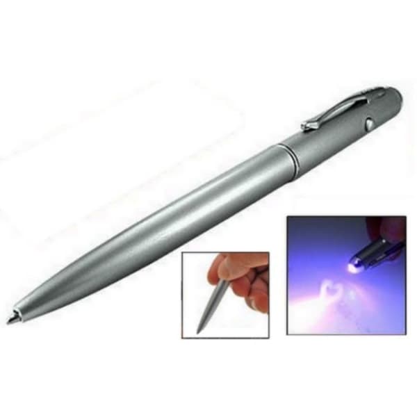 Usynlig blæk pen og UV lampe 2 i 1