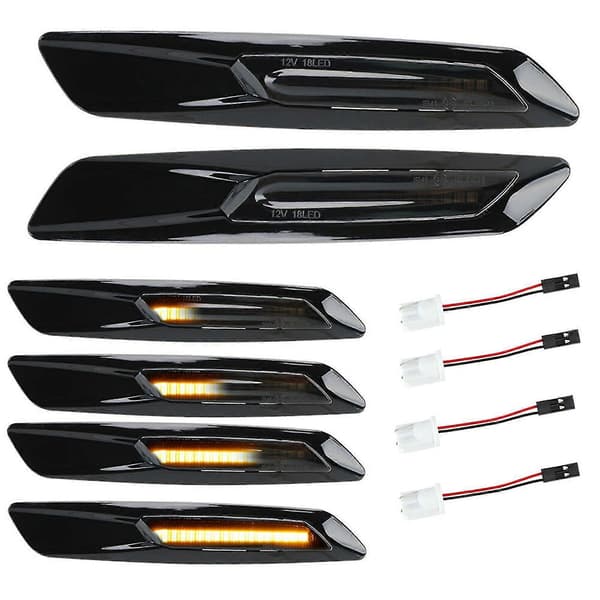 2 stk. blinklys LED bil dynamisk sidemarkeringsblinklys signallampe til E60 E61 E81 E82