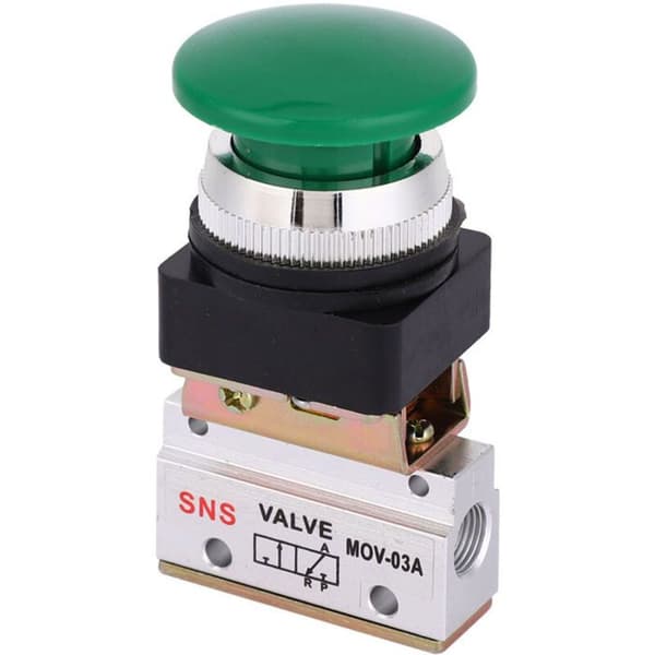 2-positions 3-vejs G1/8 pneumatisk mekanisk ventil trykknap-kontakt MOV-03A