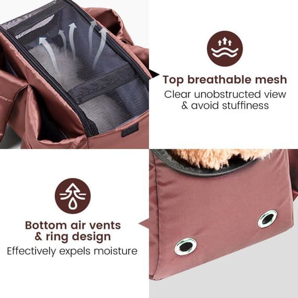 Hund- och kattbärväska - 1 stycke - Vattentät polyester - 360 graders ventilation - Se