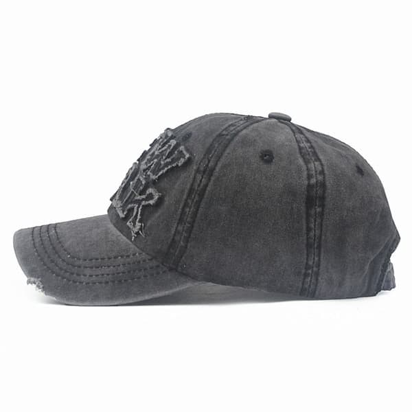 Broderte baseballcaps med slitte hull, falmede hatter GRÅ grå grey