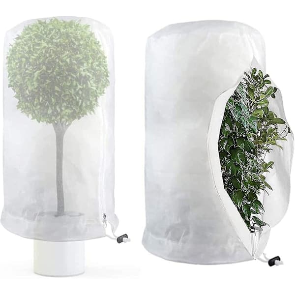 Sett med 2 vinterbeskyttelse for planter, frostbeskyttelse, vinterbeskyttelse for planter, stor pose for potteplanter, 60 x 80 cm