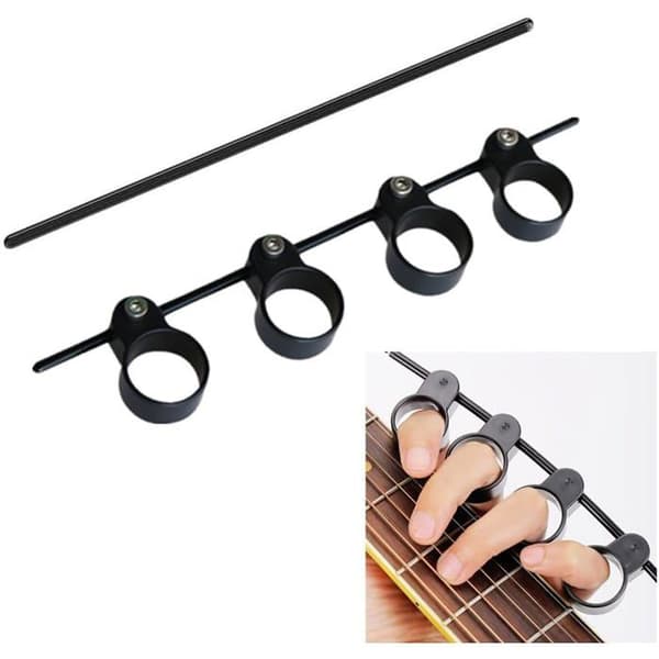 Gitarrfingerförlängare - 1 stycke - Svart ABS - Justerbar - Muskelstärkande - För gitarr