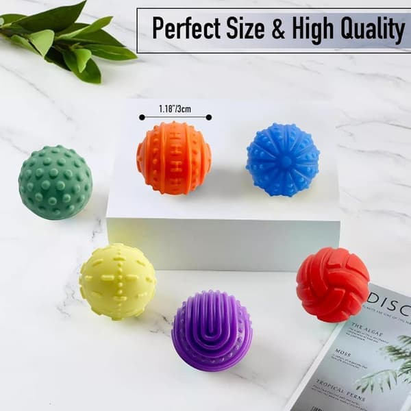 Silikon magnetiske kuler – 6-pakning stresslindrende sensorisk fidget for autisme og ADHD