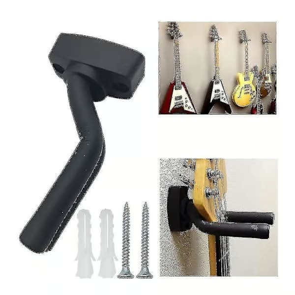 5-pack svart gitarrhängare väggfäste med skruvar passar gitarrer [JKW]