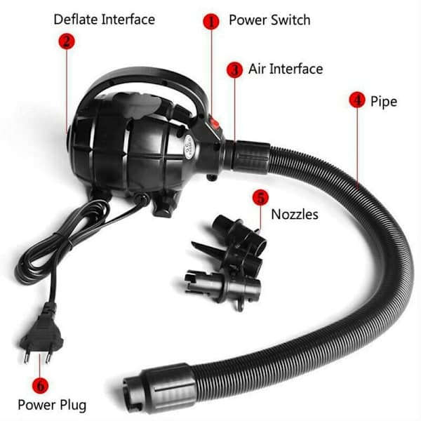 220V 600W Elektrisk Luftkompressor til Gymnastikmåtte, Luftpumpe til Gymnastikmåtte
