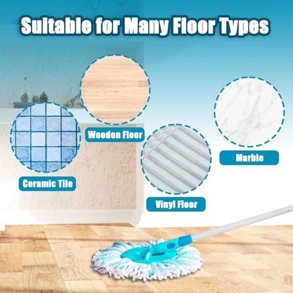 2 erstatningshoveder kompatible med Leifheit Clean Twist Disc Mop, mikrofiber erstatningsmoppe