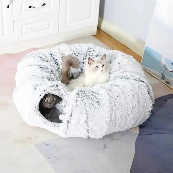 Cirkulär kattunnel julgransmatta, kattunnelsäng under julgranen Design