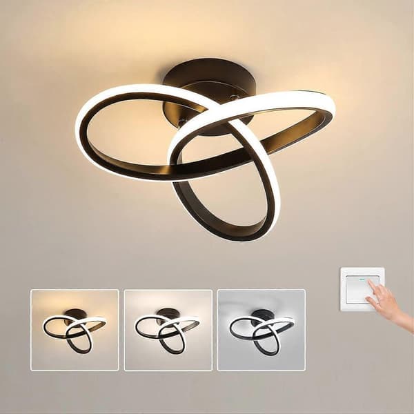 Svart LED-taklampe
