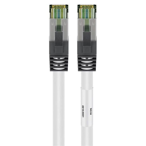 10m Cat8 Ethernet-kabel, LSOH, uten hekting, hvit