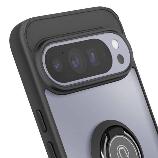 Støtsikkert deksel - AVIZAR - Google Pixel 10 / 10 Pro - Magnetisk ring - Svart - Gjennomsiktig design Svart