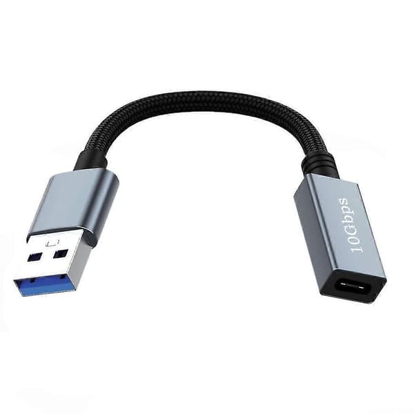 USB hane till typ C hona förlängningsadapter 10 Gbps för bärbar dator PC-laddare 30cm