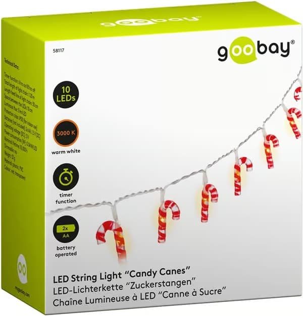 10 LED \"Polkagris\"-lys