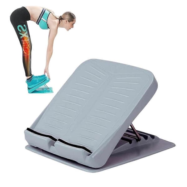 Justerbart bærbart skråbrett, leggstrekker skråbrett for yoga Grey