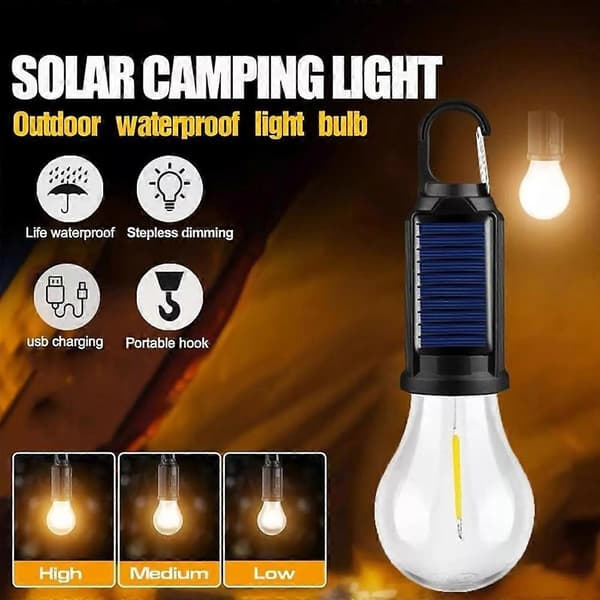 Solarteltlys USB Genopladelig LED Campinglanterne Udendørs B