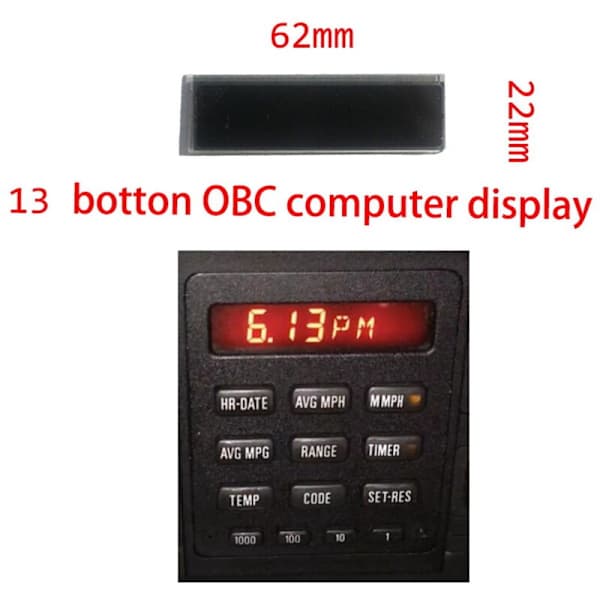 Bil LCD Reparationsskærm - E28 E30 325I 325E 325Is 325Ic 528E 535I 13 Computer Dashboard OBC Knap