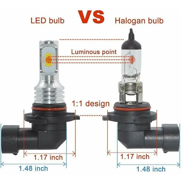 2 x 9005 HB3 LED bil tåkelys, LED front tåkelys