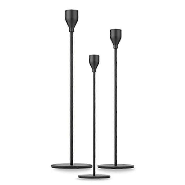 Høye lysestaker for koniske lys, lange lysestaker i metall, dekorativ lysestake for søylelys