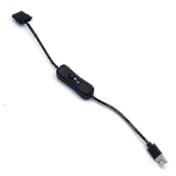 5V USB til 3 / 4-pinners PC-vifte strømadapterkabel med bryter 1 til 1 vei