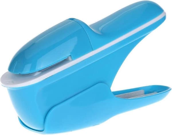 Stiftløs stiftemaskin, manuelle stiftemaskiner, bærbar stiftfri stiftemaskin for hefter, brosjyrer, aviser, flygeblader Blue