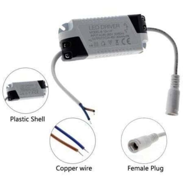 2x LED-driver, 13-18W transformer til LED-loftlampe, LED-panel strømforsyning, DC-stik til LED-loftlampe (13-18W)