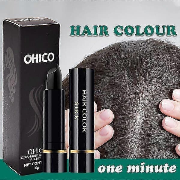 Root Touch-Up Stick - Tillfällig hårfärgningspenna - Gråhårstäckning - Semi-permanent vattentät långvarig täckning för hår och skägg Brun