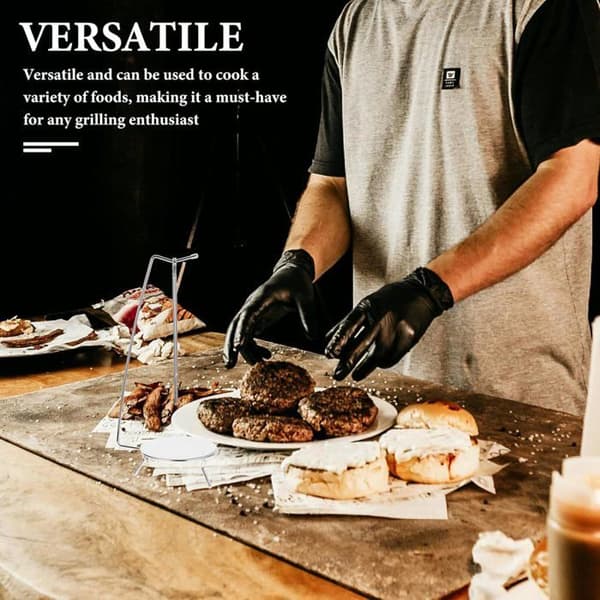 Grillspydholder med 2 spyd, lodret stativ, grill