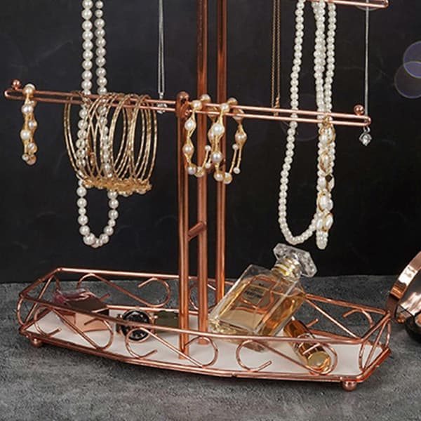 Rose Gold Display Stand 3-lags Holder Smykkeopbevaringsstand til messer