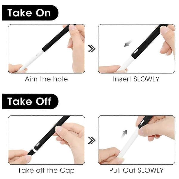 Apple Pen Etui|2 stk Apple Pencil 2. generation Pen Etui - Kat Sort