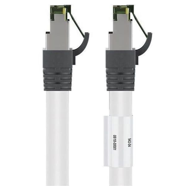 10m Cat8 Ethernet-kabel, LSOH, uten hekting, hvit