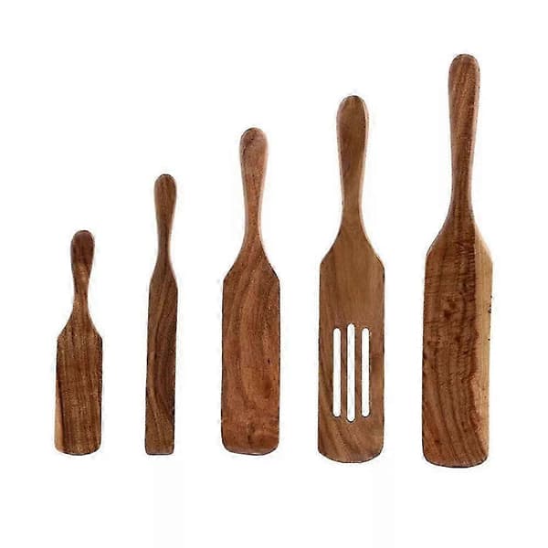 Träspatelset, Teak Spurtles Köksredskap för matlagning, Träset om 5 present