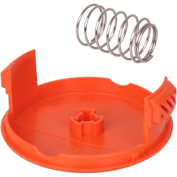 Sæt med 4 spolehætter + 4 udskiftningsfjedre kompatible med BLACK+DECKER RC-100-P trimmere