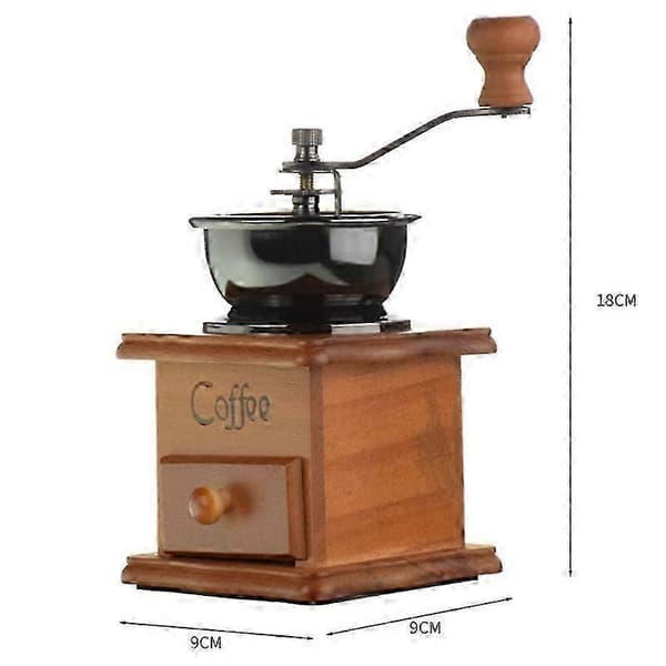 Retro Trälåda Handvevad Keramisk Hjärtformad Kvarn Handdriven Kaffebönskvarn Kaffe