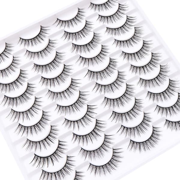 Løsvipper 20 par, 14 mm 3D Fluffy Cruel Lashes, Naturlig Cat Eye-look for hverdags og spesielle anledninger Stil 20-059 Style 20-059